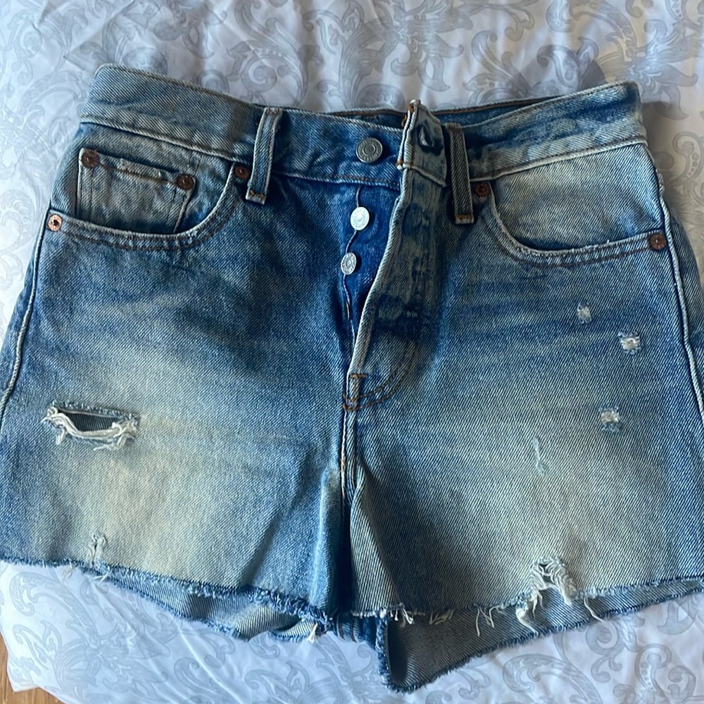 Levi’s (button fly) distress shorts. Size 26.
